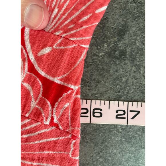 D & Co Beach Shirt Dress XL Linen Blend Tropical Beach Gauzy Lagenlook Mature - Picture 9 of 11